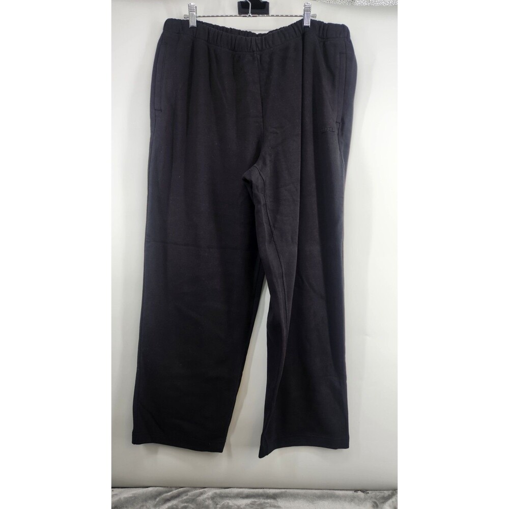 SKIMS XL Onyx‎ Black Cotton Fleece Classic Straight Leg Pants NWT